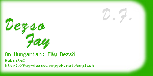 dezso fay business card