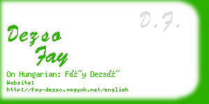 dezso fay business card